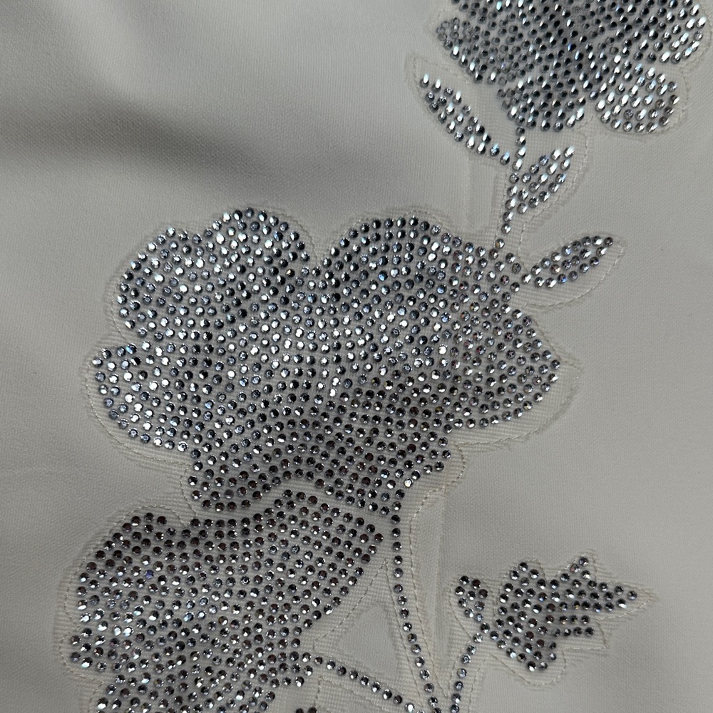 Zara White Jeweled Floral Print Neck Wrap Sleeveless Dress Womens Size Small - Picture 6 of 10